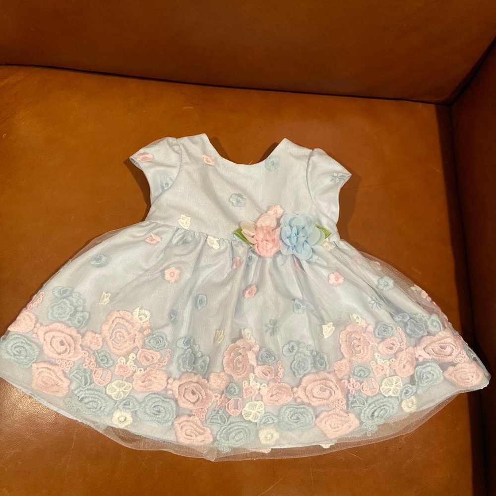 Mia & Mimi Dress with embroidery (0-3M)